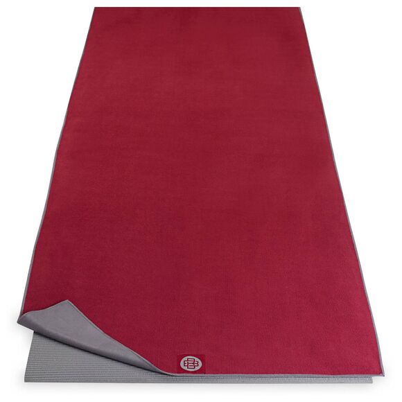 New Mat Towel Fast Drying Hot Yoga Pilates Banyan & Bo Dark Red Gray Absorbent - Picture 1 of 5